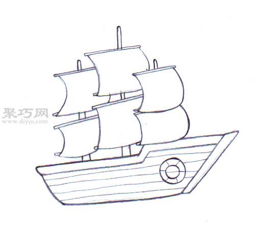 传统船的画法来看怎样画船