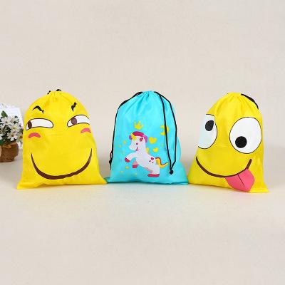 厂家定制卡通涤纶布束口袋烫画拉绳背包袋尼龙双肩收口袋定做