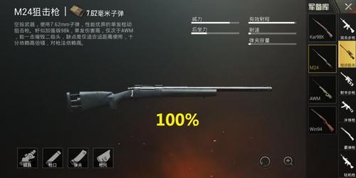 刺激战场:官方公布狙击枪使用率,m24有100%,它0.1%