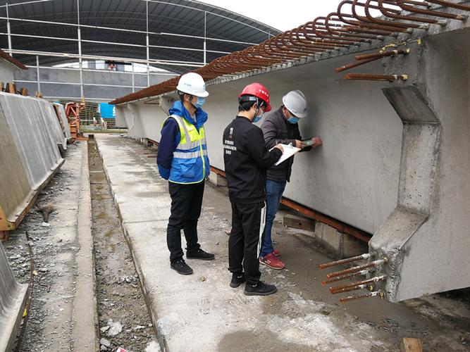 北四环线高速公路项目对预制梁外观,回弹强度及上拱度进行全面检查