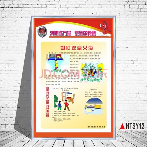消防安全管理制度火灾海报挂画消火栓灭火器使用方法校园疏散逃生能力