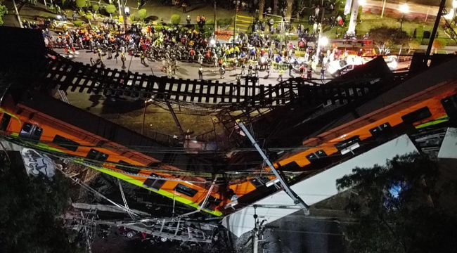 墨西哥首都为地铁垮塌事故降半旗致哀