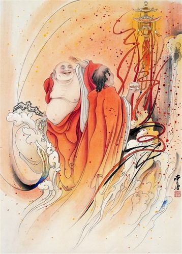 佛像画家李唐工笔画罗汉图