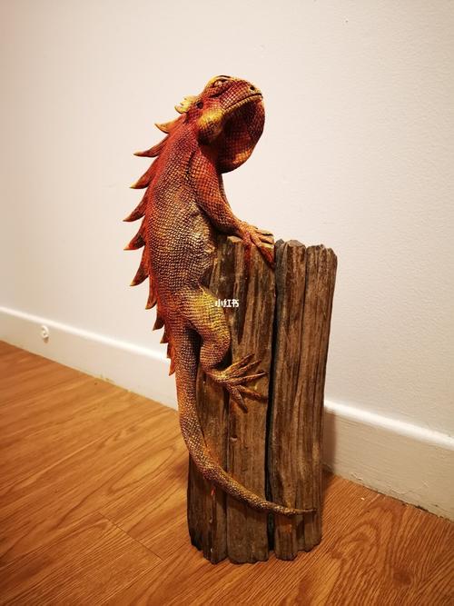 修理木雕红蜥蜴_木雕_摆件_家居家装_家居装饰