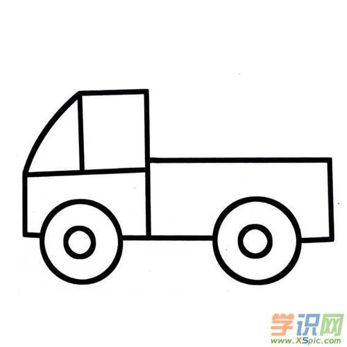 学识网 爱好 学画画 简笔画     载货汽车,一般称作货车,又称作卡车