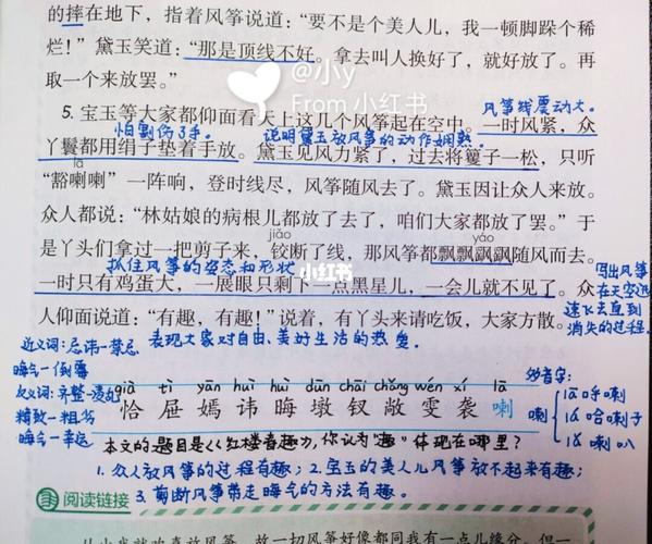 统编版五下语文《红楼春趣》课文笔记_语文_五年级语文_教育_小学教育