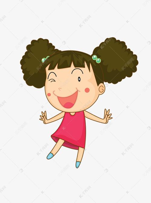 手绘可爱爆炸头女孩人物插画