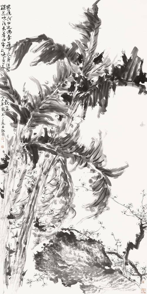 △《芭蕉梅花图》248×124cm2015