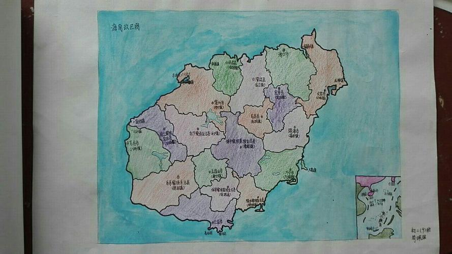 文昌中学初二九班地理国庆作业——画海南省政区图获奖名单