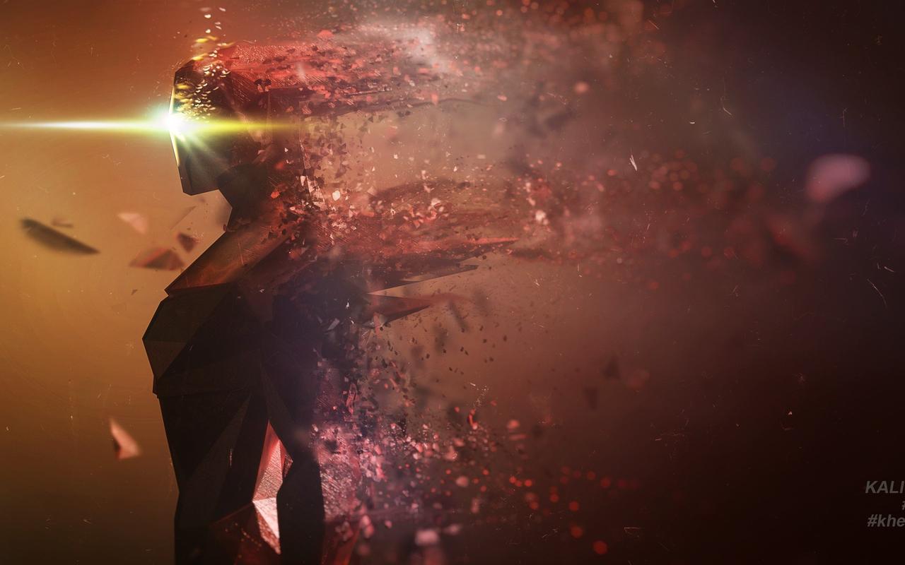 科幻粒子机器人超帅电脑壁纸