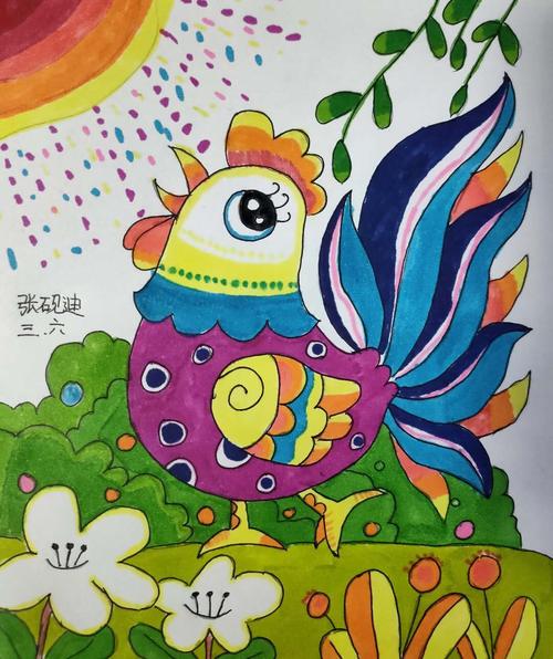 骄傲美丽的大公鸡喔喔啼