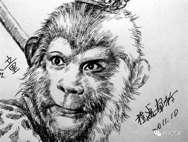 名人钢笔素描西游记都上了还有老毕丫蛋