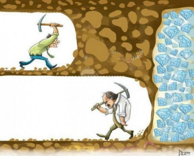 坚持不下去的时候,看看这图吧------你看看多可惜,还差一点就挖到钻石