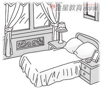 小学生卧室简笔画图片