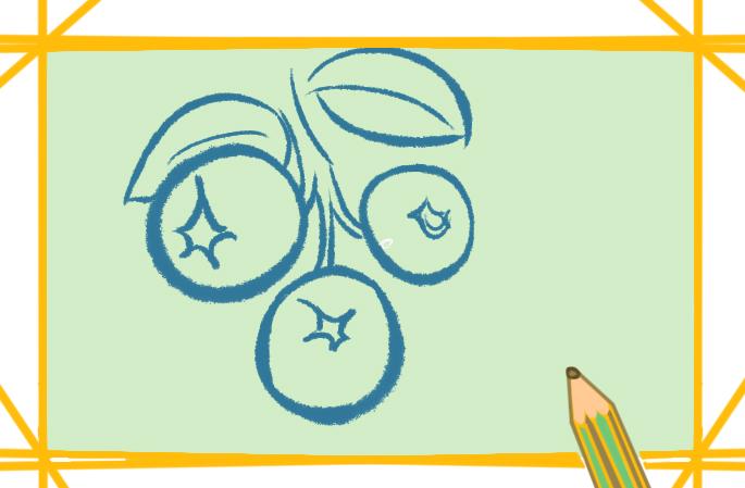 蓝莓简笔画步骤蓝莓简笔画作品彩色图片