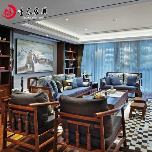 阅梨新中式沙发客厅红木苏梨太师椅现代中式实木沙发组合