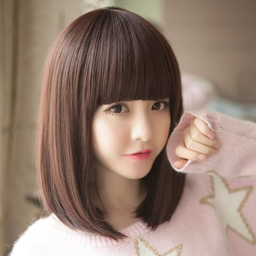 假发女假发短发直发齐刘海女生蓬松帅气波波bobo头韩国发型假发套