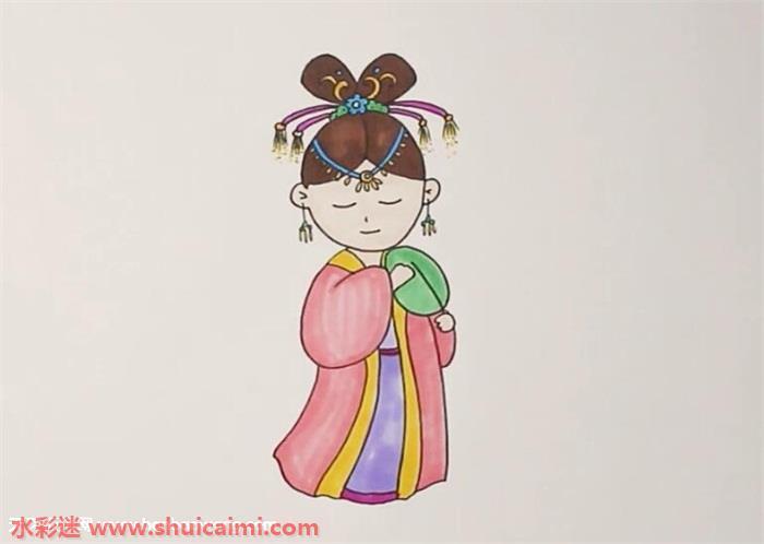 古代公主怎么画古代公主简笔画简单彩色