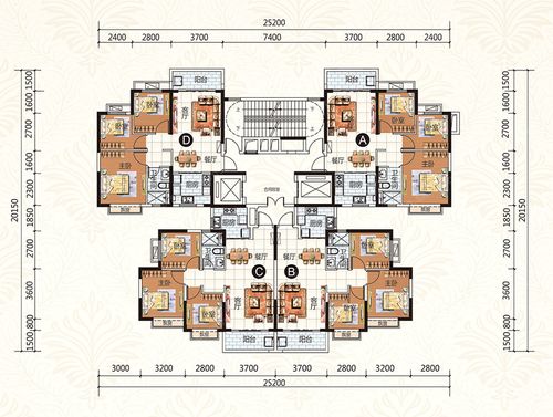 柳州恒大雅苑 户型图 1-2#/4-2#栋