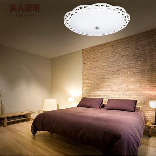 [亮a照明企业店] 阳台灯 卧室灯 圆形花边 现代简约开关调色房间灯 吸