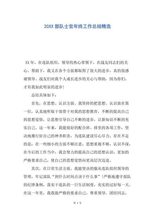 【工作总结】20xx部队士官年终工作总结精选.docx