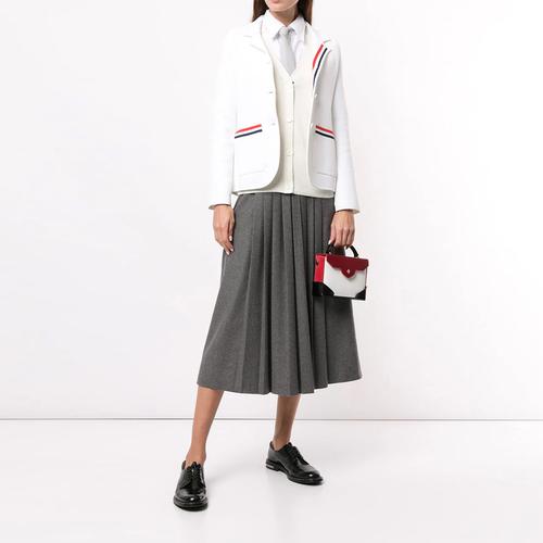 thombrowne汤姆布朗tb女士上衣白色两条logo短外套