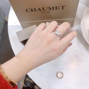 18k玫瑰金交叉戒指女结缘尚美欢缘钻戒x形镶钻轻奢高级情侣款对戒