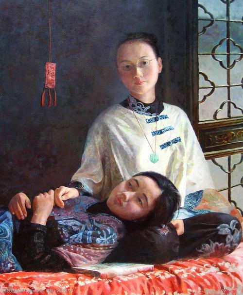 东方女性人物油画图片