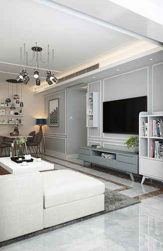 北欧客厅电视背景墙效果图