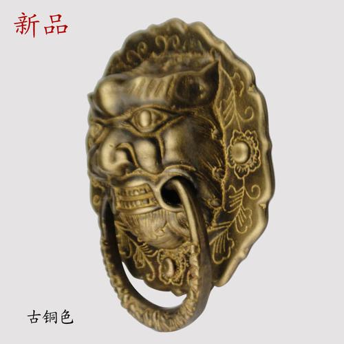 100 hta 特价中式古代门环铜拉手兽头大门纯铜仿古拉手 昊天斋