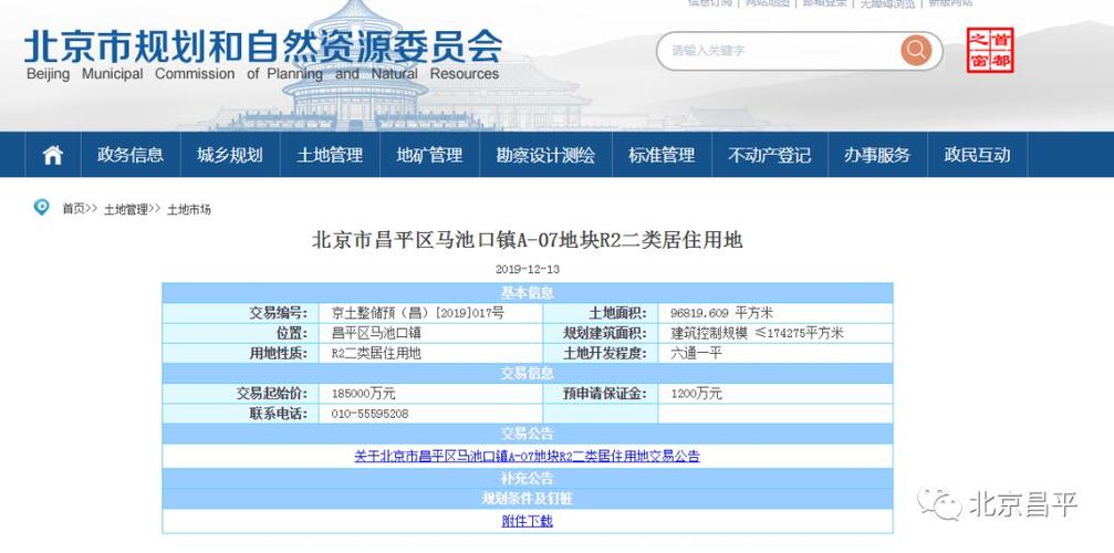 近日   北京市规划和自然资源委员会发布    北京市昌平区马池口镇