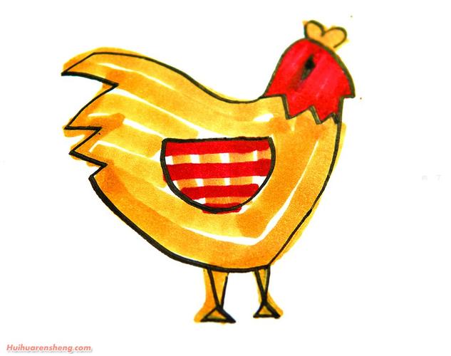 鸡妈妈简笔画步骤鸡妈妈简笔画作品彩色图片