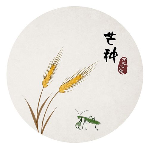 水墨中国风竹间系列芒种