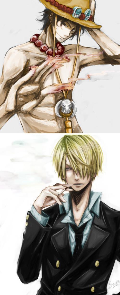 海贼王#帅气!收了. 艾斯&香吉士