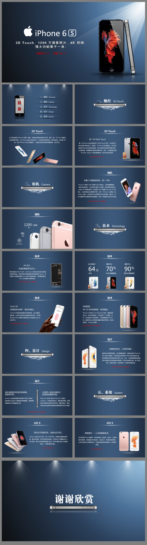 苹果手机ppt模版_iphone 6s