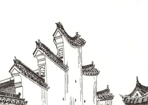 线描教程令人向往的徽派建筑