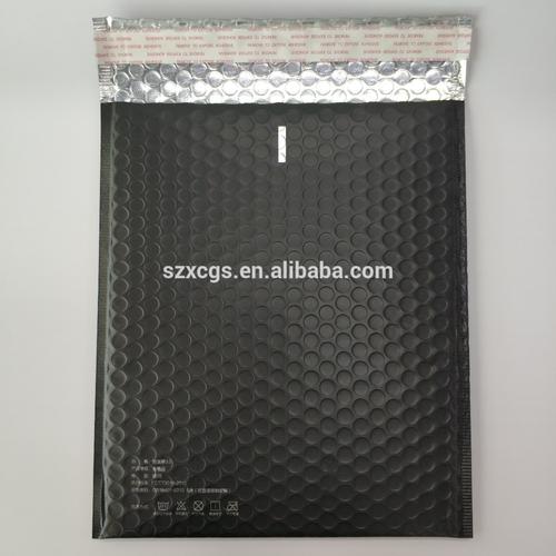 wholesale black metallic bubble mailer with gold logo printing