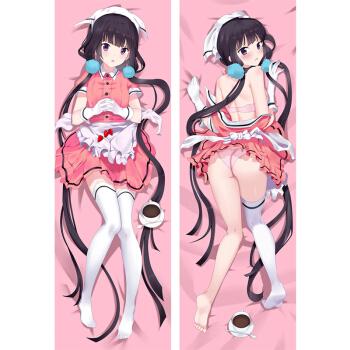 粉色二次元女生头像抱枕