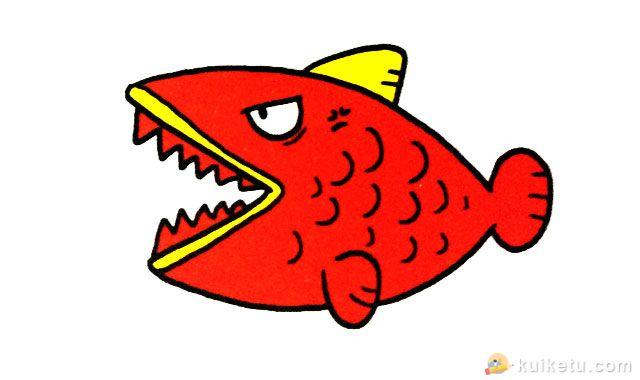 食人鱼简笔画绘画步骤教程