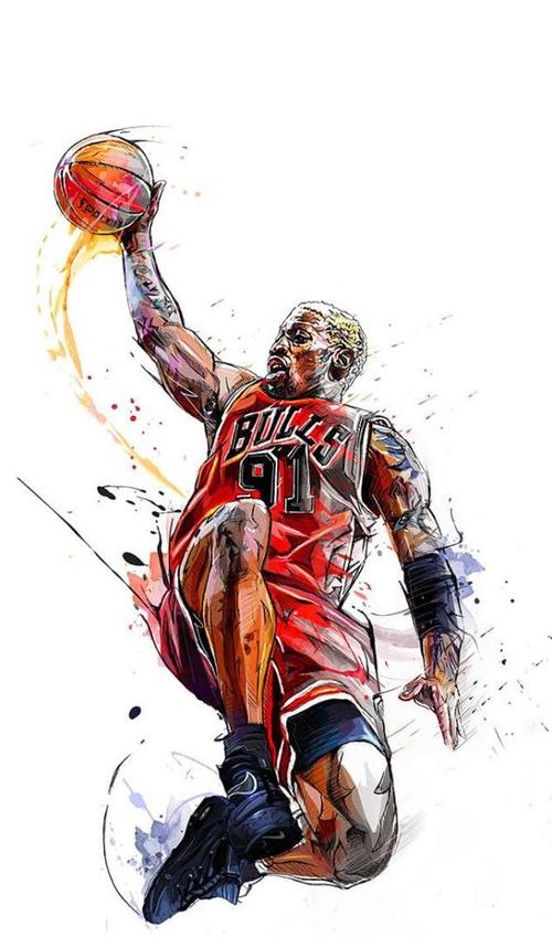 手机桌面壁纸——nba球星插画