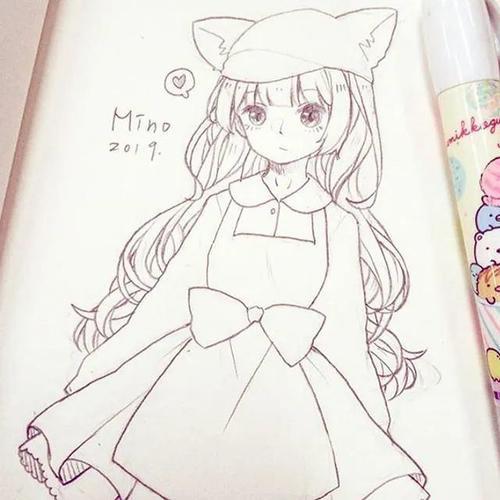 【铅笔线稿】学生党最爱动漫少女线稿素材