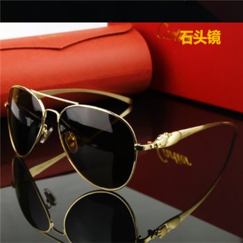 新款天然水晶眼镜天然水晶石眼镜男女通用款石头镜黑色镜片蛤蟆镜养目