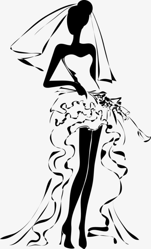 新娘礼服矢量图