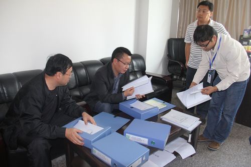 图为陈中国副市长(左二)在查看资料.jpg