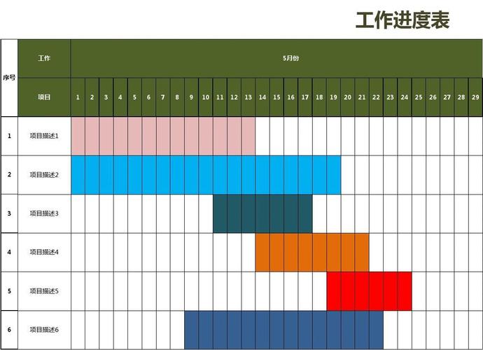 工作进度表excel模板