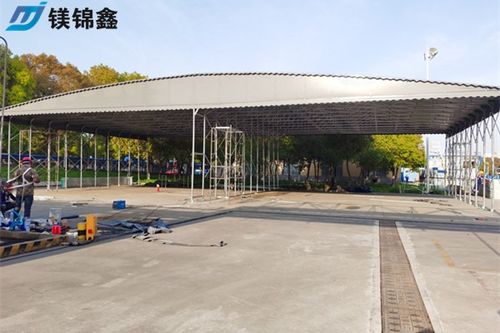 略阳自动伸缩雨棚带轮子滑动