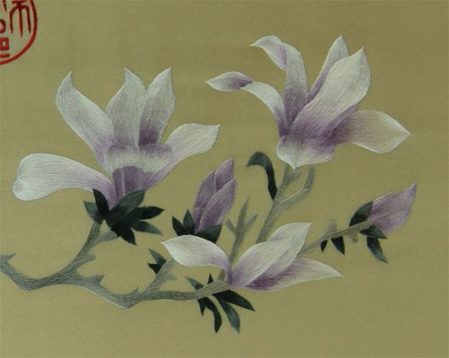 蜀绣单面绣 《玉兰》