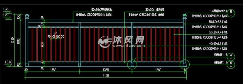 安全防护栏杆立面图