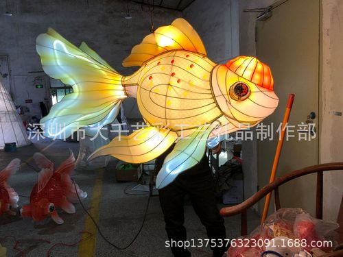 发光灯笼花灯手工金鱼灯笼牛年花灯商场酒屋酒楼展厅创意灯笼鲤鱼