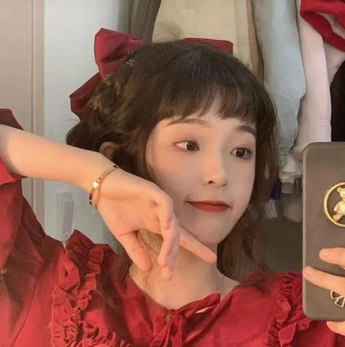 小姐姐红色系新春喜庆头像